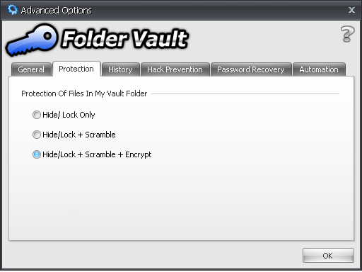 Advanced Options - Vault Protection